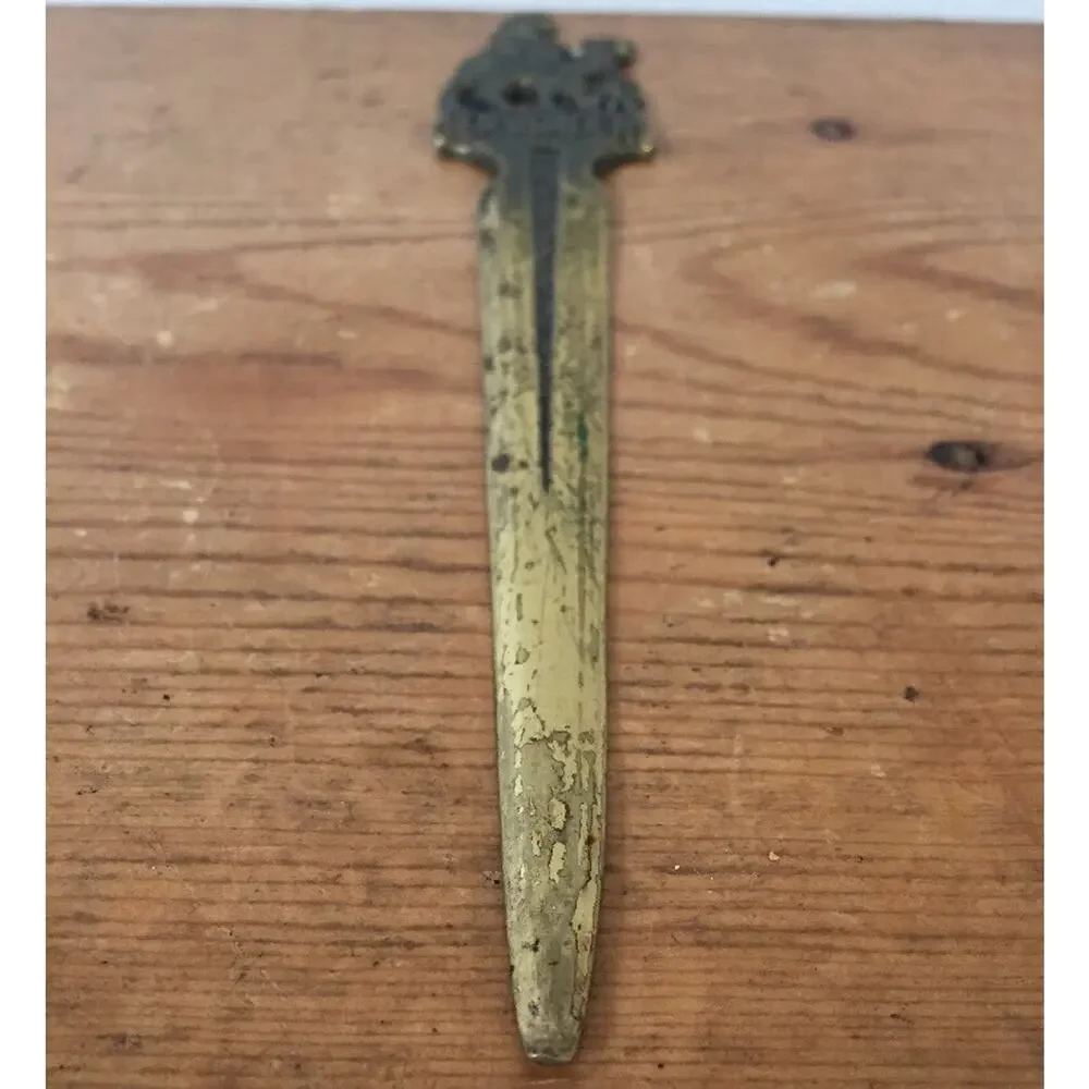 Vtg Judaism Solid Brass Jerusalem Israel Riding Camel Letter Envelope Opener